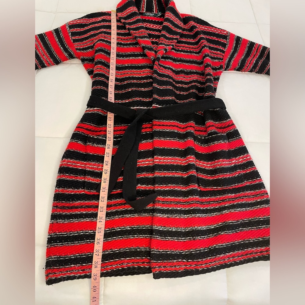 Lauren Ralph Lauren Red and Black Knit Cardigan Southwest - Picture 4 of 13